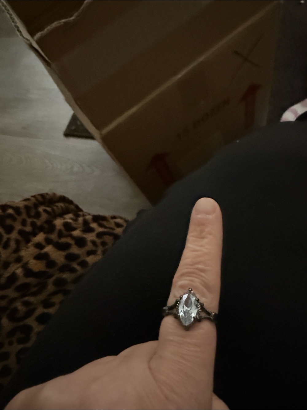 Silver Marquise Crystal Statement Ring - Women Jewelry